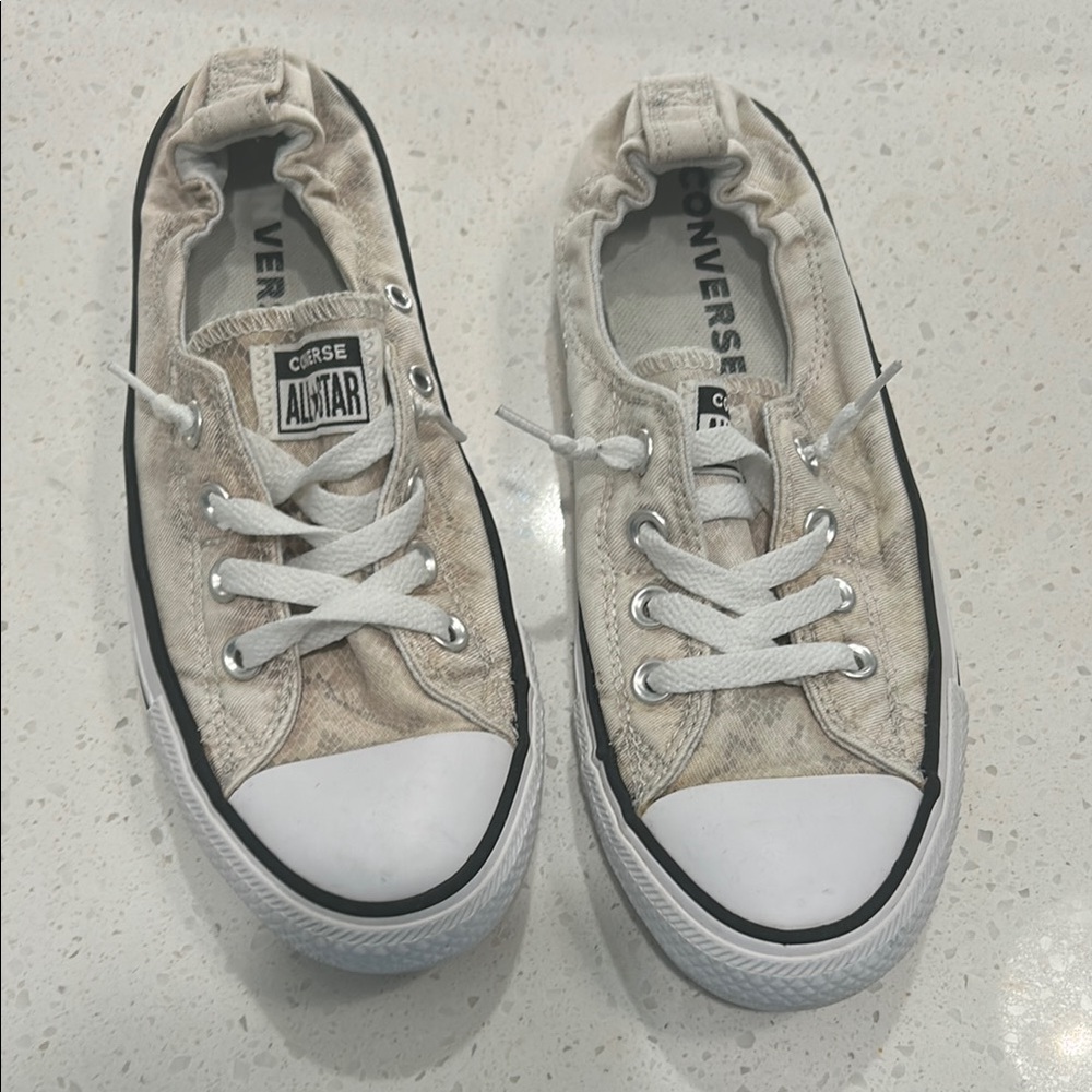 Converse Snake Print White Shoreline Sneakers
